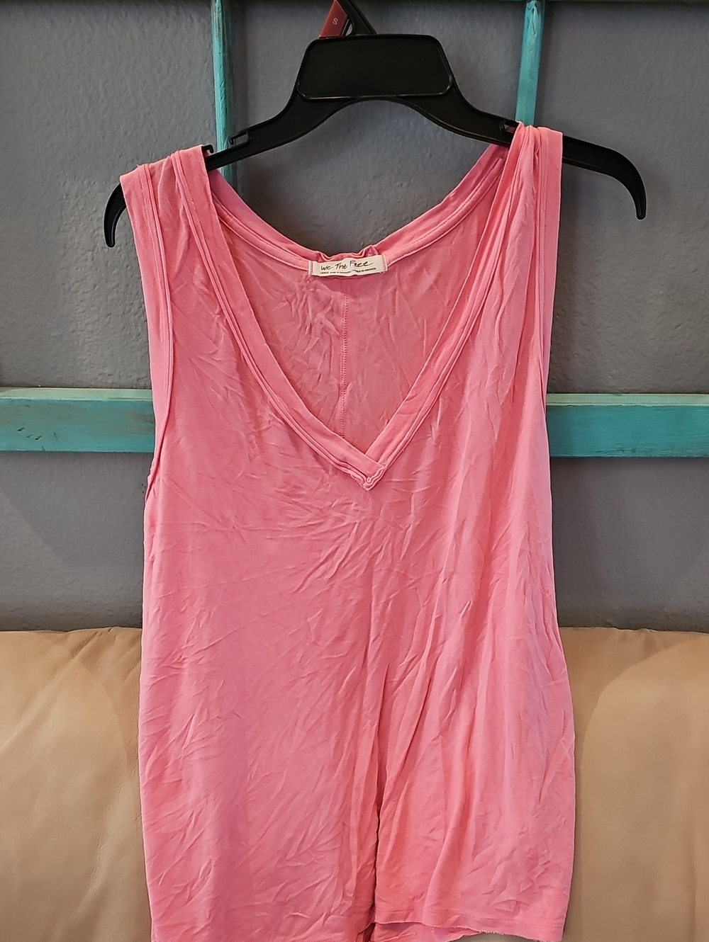 We The Free Soft Pink V-Neck Tank Top